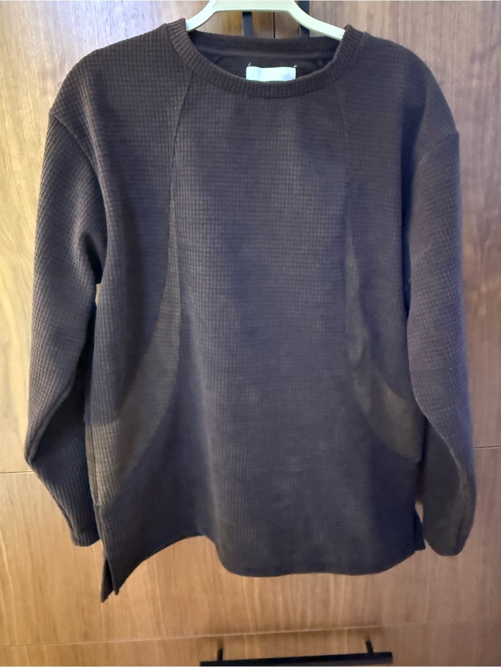 Men's Crewneck Waffle Knit Sweater - Brown